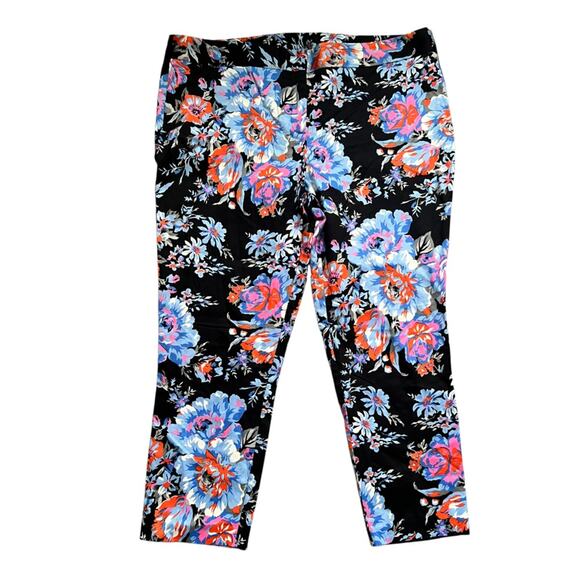 ASOS. Floral Print Cropped Trousers Size 14 NWT - Picture 2 of 10